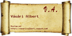 Vásári Albert névjegykártya