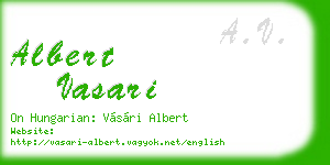 albert vasari business card