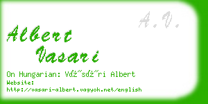 albert vasari business card